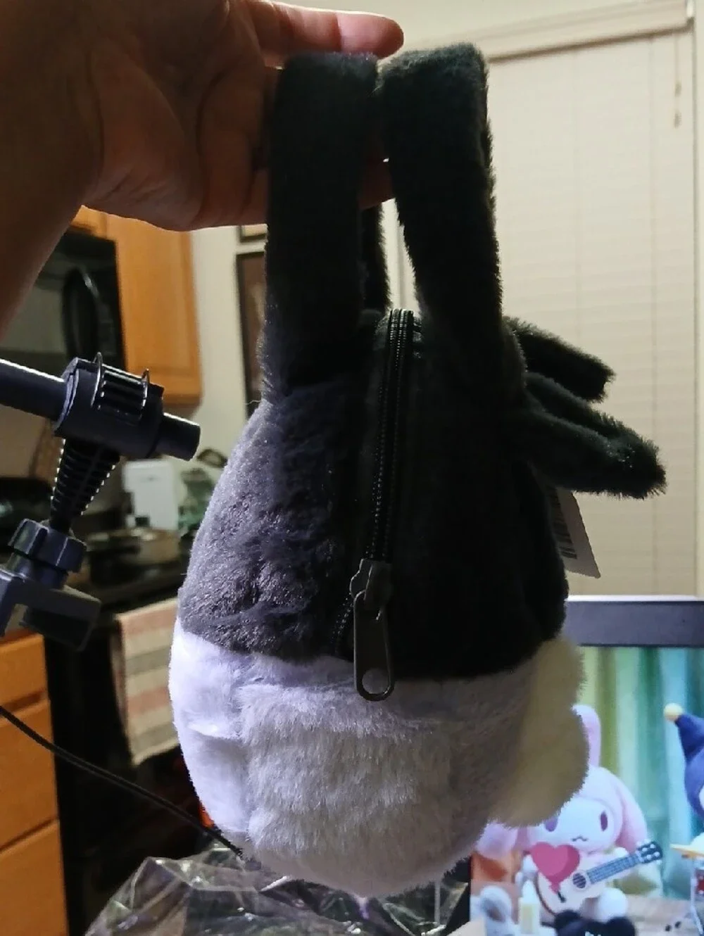 Kuromi Plush Handbag in Black and Lavender S/M